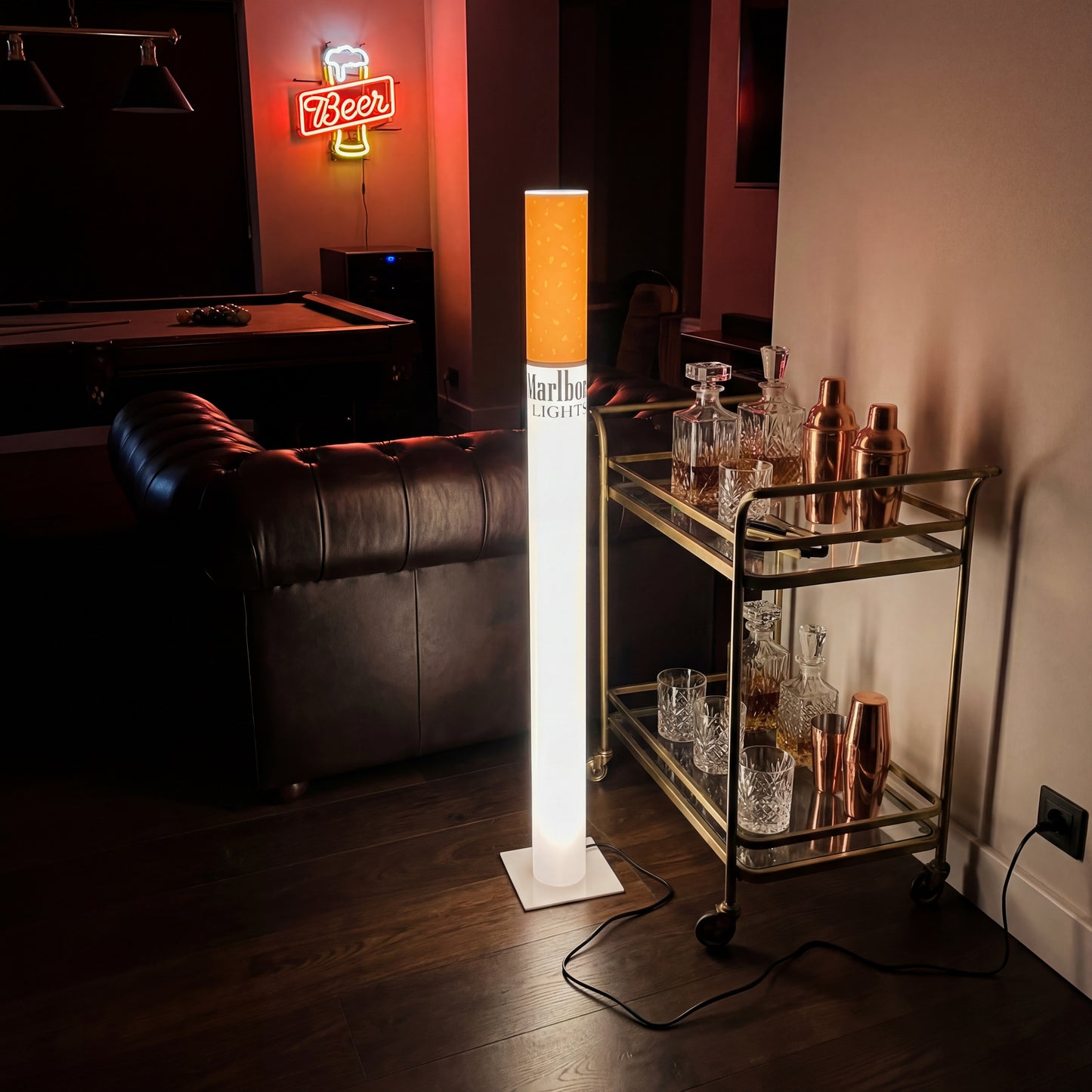 Marlboro Lights Lamp Giant Vintage Cigarette Desk Lamp | Retro Statement Piece