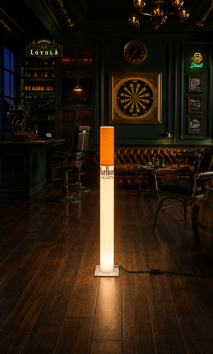 Marlboro Lamp | Vintage Giant Cigarette Lamp 95 cm (37.4") Retro Floor Lamp, Man Cave & Home Bar Decor
