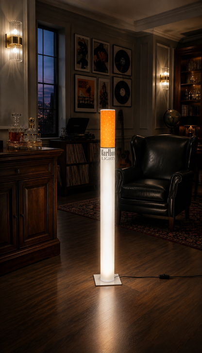 Marlboro Lamp | Vintage Giant Cigarette Lamp 95 cm (37.4") Retro Floor Lamp, Man Cave & Home Bar Decor